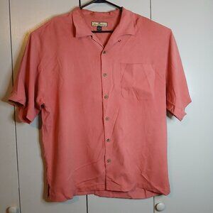 Tommy Bahama XL Red 100% SILK Short Sleeve Shirt (0790G4)